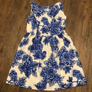 Floral blue and white dress